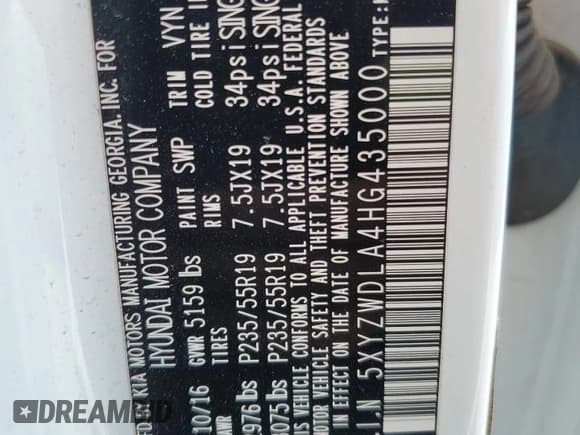 ✅ 2017 Hyundai Santa Fe Ultimate • VIN: 5XYZWDLA4HG435000 • Лот: 71645544. Опубликован ранее на Copart с пробегом 99 328 миль. Бесплатный доступ к архиву аукционных продаж из США и подробный отчёт об истории автомобиля на DreamBid. Изображение 14.