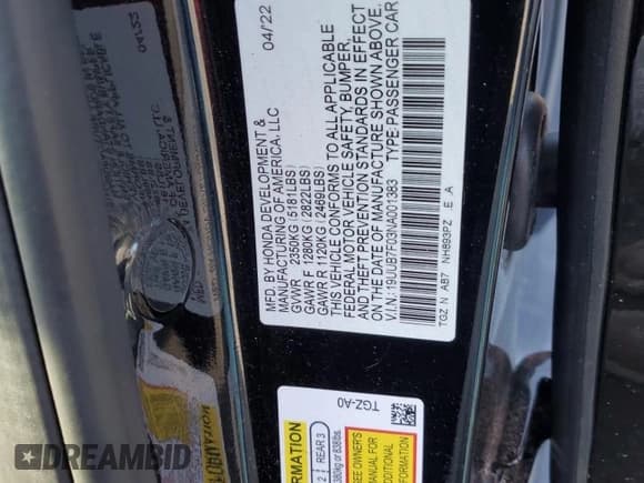 ✅ 2022 Acura TLX Type S • VIN: 19UUB7F03NA001383 • Lot: 59931255. Wystawiony na Copart z przebiegiem 50 549 mil. Bezpłatny archiwum sprzedaży aukcyjnych z USA i szczegółowy raport historii pojazdu na DreamBid. Zdjęcie 13.