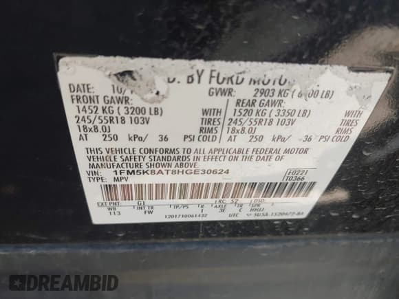 ✅ 2017 Ford Police Interceptor Utility • VIN: 1FM5K8AT8HGE30624 • Лот: 43297081. Опубликован ранее на IAAI с пробегом 149 664 миль. Бесплатный доступ к архиву аукционных продаж из США и подробный отчёт об истории автомобиля на DreamBid. Изображение 9.