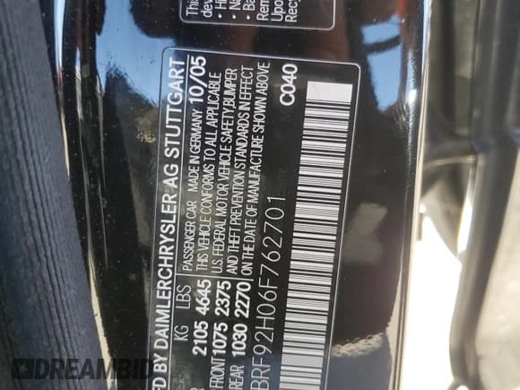 ✅ 2006 Mercedes-Benz C 280 Luxury • VIN: WDBRF92H06F762701 • Lot: 52231174. Wystawiony na Copart z przebiegiem 129 563 mil. Bezpłatny archiwum sprzedaży aukcyjnych z USA i szczegółowy raport historii pojazdu na DreamBid. Zdjęcie 12.