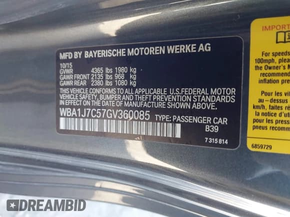 ✅ 2016 BMW 2 Series M235i • VIN: WBA1J7C57GV360085 • Лот: 41544229. Опубликован ранее на IAAI с пробегом 45 631 миль. Бесплатный доступ к архиву аукционных продаж из США и подробный отчёт об истории автомобиля на DreamBid. Изображение 9.