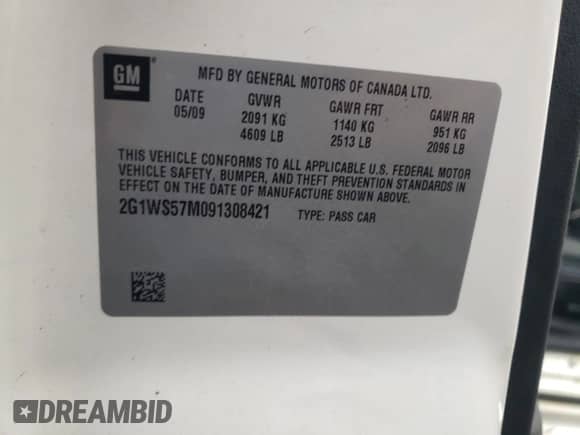2009 Chevrolet Impala Police Police with VIN 2G1WS57M091308421, listed as a Copart auction lot 78063364 with 109,997 mi miles and Non repairable. Bid and sale history available at DreamBid. Image 12.
