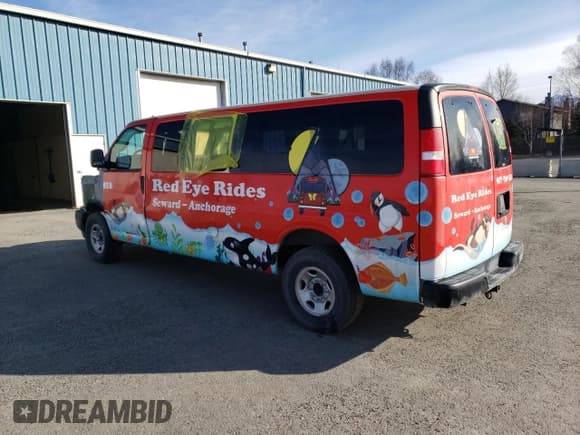 ✅ 2023 Chevrolet Express Passenger LS • VIN: 1GAZGNFP9P1138816 • Lot: 49766225. Listed on Copart with 105,216 mi. Free auction sales archive from the USA and detailed vehicle history report at DreamBid. Image 2.