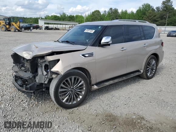 ✅ 2021 Infiniti QX80 Sensory • VIN: JN8AZ2BE3M9267380 • Лот: 54691485. Опубликован ранее на Copart с пробегом 59 498 миль. Бесплатный доступ к архиву аукционных продаж из США и подробный отчёт об истории автомобиля на DreamBid. Изображение 1.