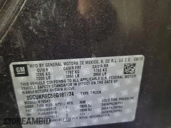 ✅ 2014 Chevrolet Silverado 1500 LT • VIN: 3GCUKREC5EG187774 • Lot: 91890705. Listed on Copart with 135,669 mi. Free auction sales archive from the USA and detailed vehicle history report at DreamBid. Image 12.