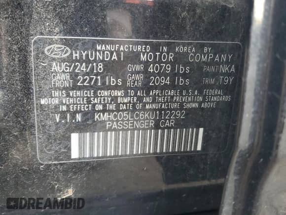 2019 Hyundai Ioniq Limited с VIN KMHC05LC6KU112292, выставлен на аукционе Copart как лот 76730514 с пробегом 39 665 миль миль и Списание • Salvage title. История ставок и продаж доступна на DreamBid. Изображение 12.