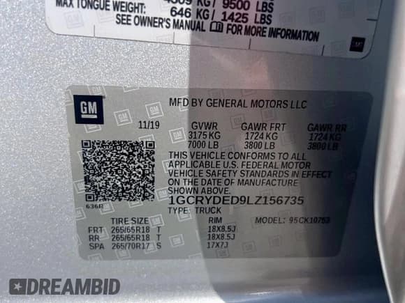 ✅ 2020 Chevrolet Silverado 1500 LT • VIN: 1GCRYDED9LZ156735 • Лот: 93245825. Опубликован ранее на Copart с пробегом 107 393 миль. Бесплатный доступ к архиву аукционных продаж из США и подробный отчёт об истории автомобиля на DreamBid. Изображение 10.
