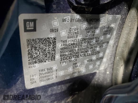 ✅ 2020 Chevrolet Colorado 4WD Z71 • VIN: 1GCGTDEN3L1132105 • Лот: 76565944. Опубликован ранее на Copart с пробегом 3 282 миль. Бесплатный доступ к архиву аукционных продаж из США и подробный отчёт об истории автомобиля на DreamBid. Изображение 12.