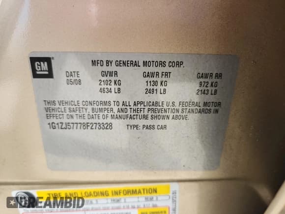 ✅ 2008 Chevrolet Malibu 2LT • VIN: 1G1ZJ57778F273328 • Лот: 69966275. Опубликован ранее на Copart с пробегом 99 410 миль. Бесплатный доступ к архиву аукционных продаж из США и подробный отчёт об истории автомобиля на DreamBid. Изображение 12.