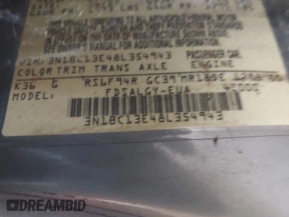 ✅ 2008 Nissan Versa S • VIN: 3N1BC13E48L354943 • Лот: 42678275. Опубликован ранее на IAAI с пробегом 112 061 миль. Бесплатный доступ к архиву аукционных продаж из США и подробный отчёт об истории автомобиля на DreamBid. Изображение 9.