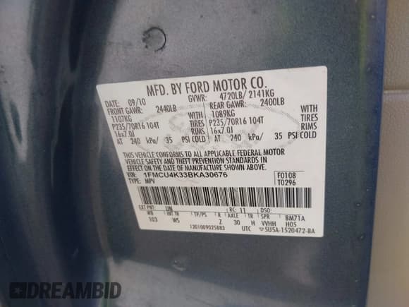 ✅ 2011 Ford Escape Hybrid • VIN: 1FMCU4K33BKA30676 • Lot: 43337983. Wystawiony na IAAI z przebiegiem Nie podano. Bezpłatny archiwum sprzedaży aukcyjnych z USA i szczegółowy raport historii pojazdu na DreamBid. Zdjęcie 9.