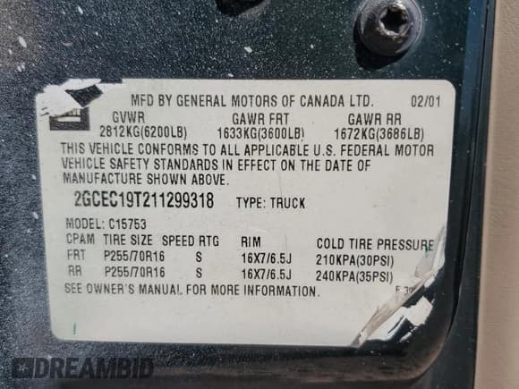 ✅ 2001 Chevrolet Silverado 1500 LS • VIN: 2GCEC19T211299318 • Лот: 71847224. Опубликован ранее на Copart с пробегом 215 560 миль. Бесплатный доступ к архиву аукционных продаж из США и подробный отчёт об истории автомобиля на DreamBid. Изображение 14.