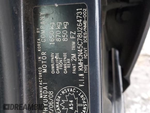 ✅ 2008 Hyundai Accent L • VIN: KMHCN45C78U264731 • Лот: 85733584. Опубликован ранее на Copart с пробегом 269 165 миль. Бесплатный доступ к архиву аукционных продаж из США и подробный отчёт об истории автомобиля на DreamBid. Изображение 12.