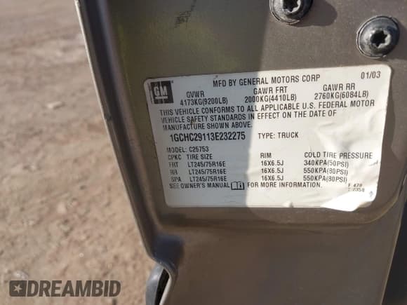 ✅ 2003 Chevrolet Silverado 2500HD LS • VIN: 1GCHC29113E232275 • Лот: 43456105. Опубликован ранее на IAAI с пробегом Не указан. Бесплатный доступ к архиву аукционных продаж из США и подробный отчёт об истории автомобиля на DreamBid. Изображение 9.