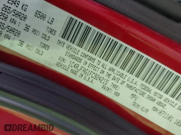 ✅ 2015 Jeep Grand Cherokee Laredo • VIN: 1C4RJFAG1FC924215 • Лот: 42387865. Опубликован ранее на IAAI с пробегом 160 087 миль. Бесплатный доступ к архиву аукционных продаж из США и подробный отчёт об истории автомобиля на DreamBid. Изображение 9.