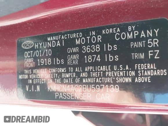 ✅ 2011 Hyundai Accent GLS • VIN: KMHCN4AC2BU597139 • Лот: 42571422. Опубликован ранее на IAAI с пробегом 127 877 миль. Бесплатный доступ к архиву аукционных продаж из США и подробный отчёт об истории автомобиля на DreamBid. Изображение 9.