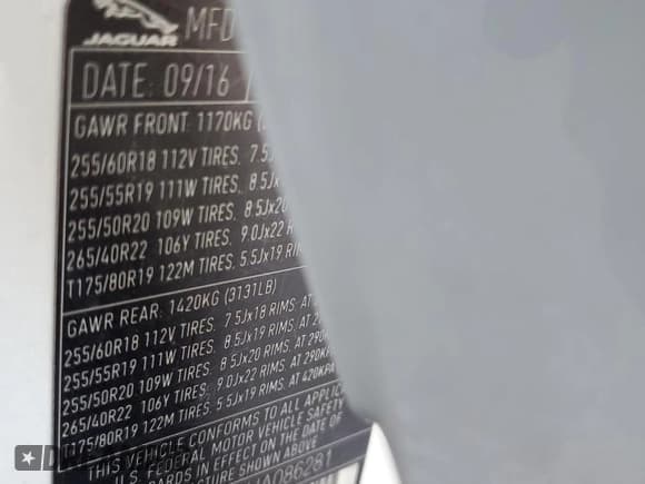 ✅ 2017 Jaguar F-Pace • VIN: SADCS2BN3HA086281 • Лот: 71526545. Опубликован ранее на Copart с пробегом 94 050 миль. Бесплатный доступ к архиву аукционных продаж из США и подробный отчёт об истории автомобиля на DreamBid. Изображение 13.