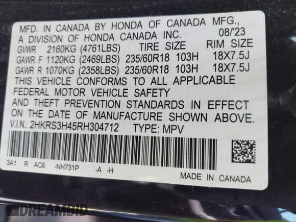 ✅ 2024 Honda CR-V EX • VIN: 2HKRS3H45RH304712 • Лот: 42144537. Опубликован ранее на IAAI с пробегом 20 092 миль. Бесплатный доступ к архиву аукционных продаж из США и подробный отчёт об истории автомобиля на DreamBid. Изображение 9.