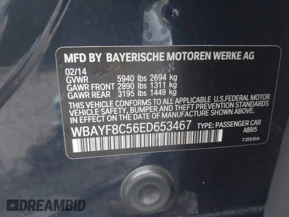 ✅ 2014 BMW 7 Series ALPINA B7 xDrive • VIN: WBAYF8C56ED653467 • Лот: 43050424. Опубликован ранее на IAAI с пробегом 122 104 миль. Бесплатный доступ к архиву аукционных продаж из США и подробный отчёт об истории автомобиля на DreamBid. Изображение 9.