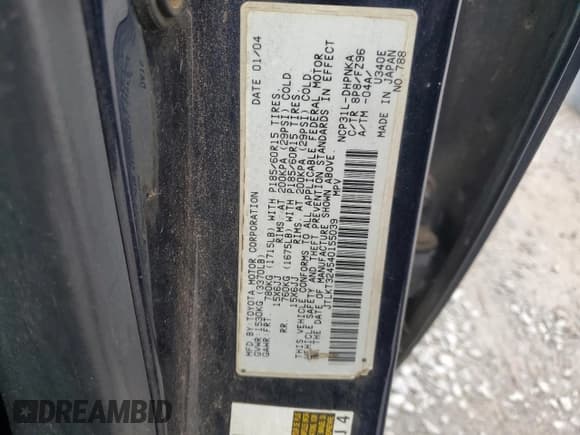 ✅ 2004 Scion xB • VIN: JTLKT324540155039 • Лот: 70092025. Опубликован ранее на Copart с пробегом 397 841 миль. Бесплатный доступ к архиву аукционных продаж из США и подробный отчёт об истории автомобиля на DreamBid. Изображение 13.