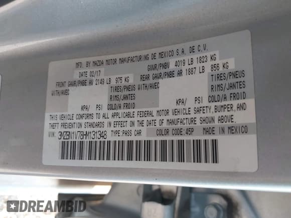 ✅ 2017 Mazda 3 Touring • VIN: 3MZBN1V78HM131348 • Лот: 43693967. Опубликован ранее на IAAI с пробегом 182 843 миль. Бесплатный доступ к архиву аукционных продаж из США и подробный отчёт об истории автомобиля на DreamBid. Изображение 9.