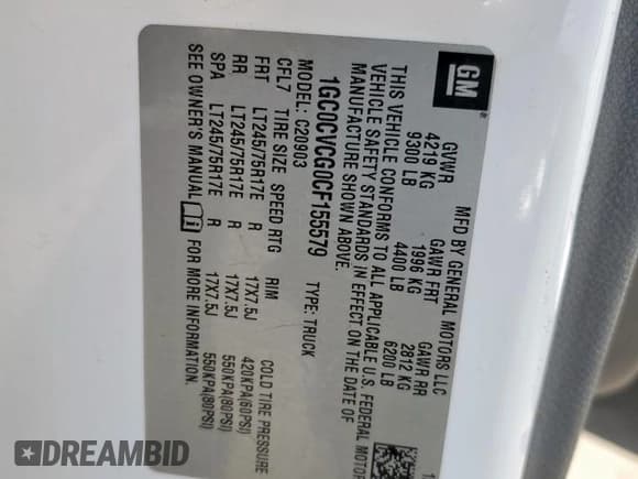 ✅ 2012 Chevrolet Silverado 2500HD Work Truck • VIN: 1GC0CVCG0CF155579 • Lot: 84568965. Wystawiony na Copart z przebiegiem 129 746 mil. Bezpłatny archiwum sprzedaży aukcyjnych z USA i szczegółowy raport historii pojazdu na DreamBid. Zdjęcie 12.