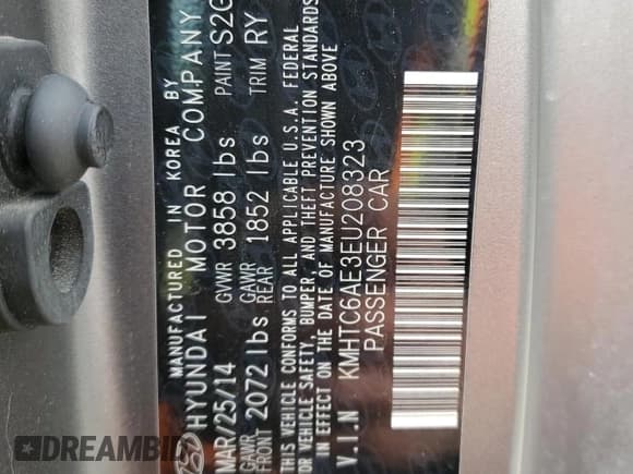 ✅ 2014 Hyundai Veloster Turbo • VIN: KMHTC6AE3EU208323 • Lot: 43638525. Wystawiony na Copart z przebiegiem 187 857 mil. Bezpłatny archiwum sprzedaży aukcyjnych z USA i szczegółowy raport historii pojazdu na DreamBid. Zdjęcie 12.
