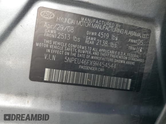 ✅ 2009 Hyundai Sonata Limited • VIN: 5NPEU46FX9H454544 • Лот: 82618634. Опубликован ранее на Copart с пробегом 135 070 миль. Бесплатный доступ к архиву аукционных продаж из США и подробный отчёт об истории автомобиля на DreamBid. Изображение 12.