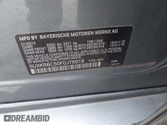 ✅ 2015 BMW X5 xDrive50i • VIN: 5UXKR6C50F0J76918 • Лот: 43696994. Опубликован ранее на IAAI с пробегом 141 000 миль. Бесплатный доступ к архиву аукционных продаж из США и подробный отчёт об истории автомобиля на DreamBid. Изображение 9.