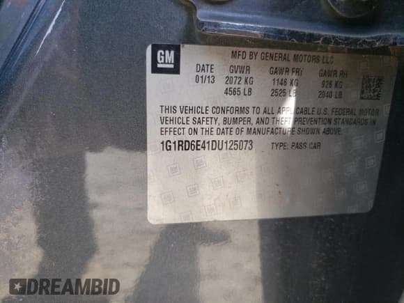 ✅ 2013 Chevrolet Volt • VIN: 1G1RD6E41DU125073 • Lot: 67576824. Wystawiony na Copart z przebiegiem 144 232 mil. Bezpłatny archiwum sprzedaży aukcyjnych z USA i szczegółowy raport historii pojazdu na DreamBid. Zdjęcie 14.