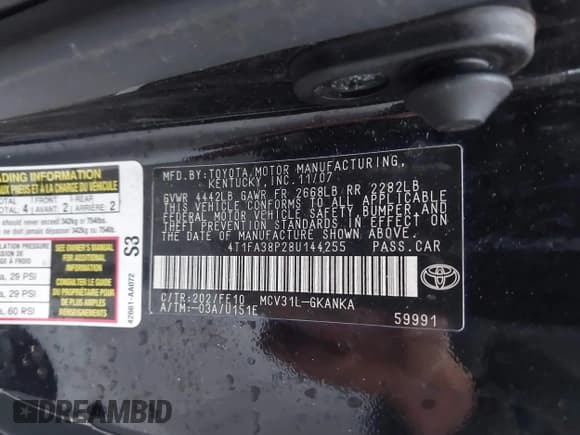✅ 2008 Toyota Solara SLE • VIN: 4T1FA38P28U144255 • Lot: 43655717. Wystawiony na IAAI z przebiegiem 138 271 mil. Bezpłatny archiwum sprzedaży aukcyjnych z USA i szczegółowy raport historii pojazdu na DreamBid. Zdjęcie 9.