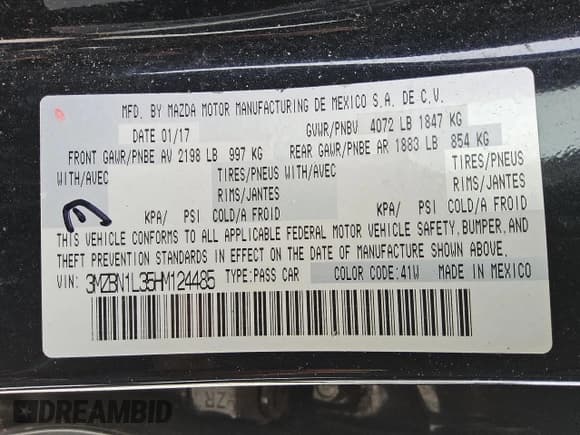 ✅ 2017 Mazda 3 Touring • VIN: 3MZBN1L35HM124485 • Лот: 66711135. Опубликован ранее на Copart с пробегом 119 626 миль. Бесплатный доступ к архиву аукционных продаж из США и подробный отчёт об истории автомобиля на DreamBid. Изображение 13.