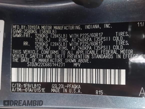 ✅ 2008 Toyota Sienna XLE • VIN: 5TDZK22C68S144231 • Lot: 43541671. Wystawiony na IAAI z przebiegiem 165 943 mil. Bezpłatny archiwum sprzedaży aukcyjnych z USA i szczegółowy raport historii pojazdu na DreamBid. Zdjęcie 9.