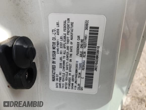 ✅ 2008 Infiniti G37 Journey • VIN: JNKCV64E98M106618 • Лот: 89891575. Опубликован ранее на Copart с пробегом 129 937 миль. Бесплатный доступ к архиву аукционных продаж из США и подробный отчёт об истории автомобиля на DreamBid. Изображение 12.