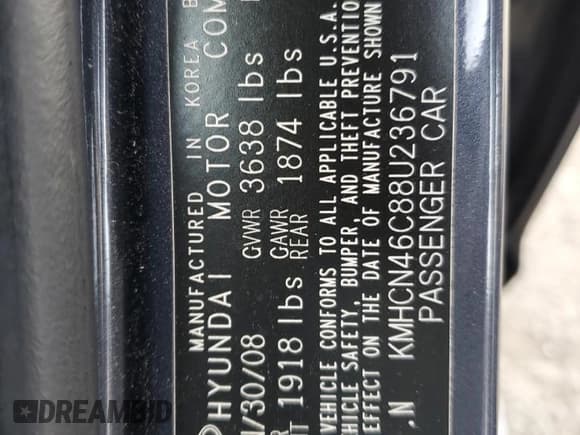 ✅ 2008 Hyundai Accent GLS • VIN: KMHCN46C88U236791 • Лот: 82574804. Опубликован ранее на Copart с пробегом 127 056 миль. Бесплатный доступ к архиву аукционных продаж из США и подробный отчёт об истории автомобиля на DreamBid. Изображение 14.