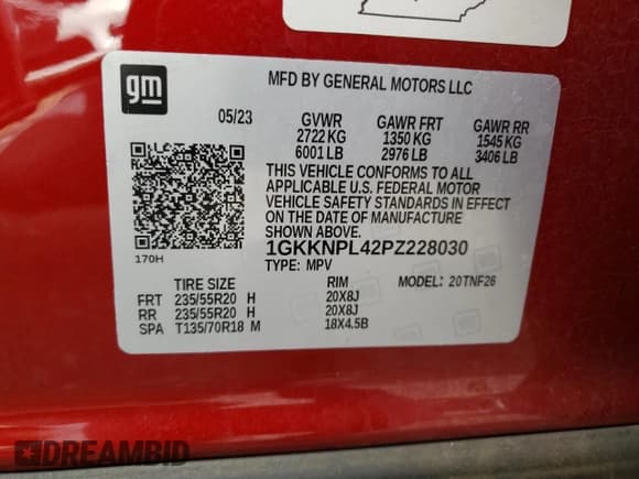 ✅ 2023 GMC Acadia Denali • VIN: 1GKKNPL42PZ228030 • Лот: 82495934. Опубликован ранее на Copart с пробегом 16 303 миль. Бесплатный доступ к архиву аукционных продаж из США и подробный отчёт об истории автомобиля на DreamBid. Изображение 13.