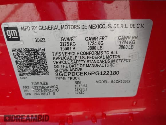 ✅ 2023 Chevrolet Silverado 1500 Custom Trail Boss • VIN: 3GCPDCEK5PG122180 • Lot: 41702357. Wystawiony na IAAI z przebiegiem 40 957 mil. Bezpłatny archiwum sprzedaży aukcyjnych z USA i szczegółowy raport historii pojazdu na DreamBid. Zdjęcie 9.