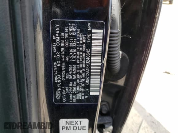 ✅ 2019 Hyundai Kona SE • VIN: KM8K12AA5KU240645 • Лот: 72412554. Опубликован ранее на Copart с пробегом 93 460 миль. Бесплатный доступ к архиву аукционных продаж из США и подробный отчёт об истории автомобиля на DreamBid. Изображение 12.