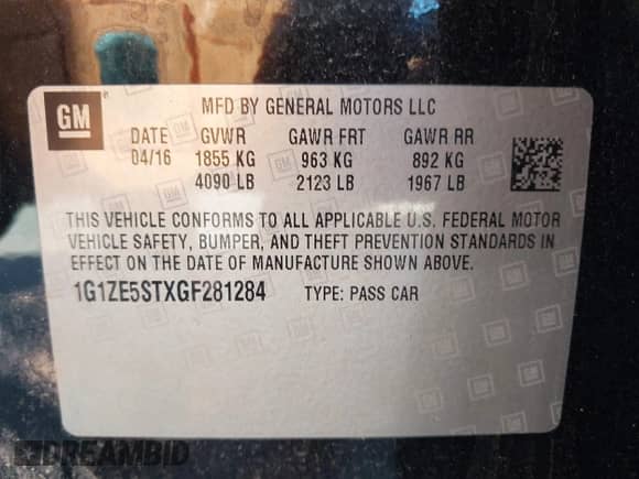 2016 Chevrolet Malibu LT z VIN 1G1ZE5STXGF281284, wystawiony jako IAAI lot #43500454 z przebiegiem 149 133 mil mil oraz . Historia ofert i sprzedaży dostępna na DreamBid. Obrazek 9.