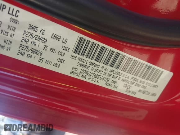 ✅ 2011 Ram 1500 SLT • VIN: 1D7RV1CT4BS510126 • Лот: 43255582. Опубликован ранее на IAAI с пробегом Не указан. Бесплатный доступ к архиву аукционных продаж из США и подробный отчёт об истории автомобиля на DreamBid. Изображение 9.