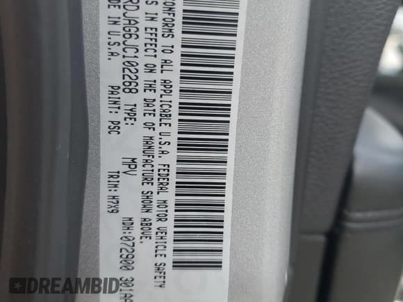✅ 2018 Dodge Durango SXT • VIN: 1C4RDJAG6JC102268 • Lot: 85547215. Wystawiony na Copart z przebiegiem 116 760 mil. Bezpłatny archiwum sprzedaży aukcyjnych z USA i szczegółowy raport historii pojazdu na DreamBid. Zdjęcie 12.