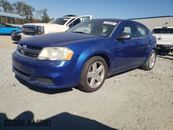 ✅ 2013 Dodge Avenger SE • VIN: 1C3CDZAB9DN551496 • Лот: 76565564. Опубликован ранее на Copart с пробегом 208 132 миль. Бесплатный доступ к архиву аукционных продаж из США и подробный отчёт об истории автомобиля на DreamBid. Изображение 1.