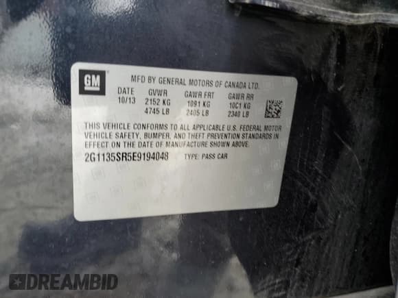 ✅ 2014 Chevrolet Impala LT Eco • VIN: 2G1135SR5E9194048 • Лот: 42220525. Опубликован ранее на Copart с пробегом 121 870 миль. Бесплатный доступ к архиву аукционных продаж из США и подробный отчёт об истории автомобиля на DreamBid. Изображение 14.