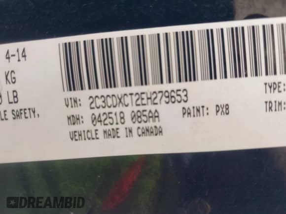 ✅ 2014 Dodge Charger RT • VIN: 2C3CDXCT2EH279653 • Lot: 42288528. Listed on IAAI with 167,378 mi. Free auction sales archive from the USA and detailed vehicle history report at DreamBid. Image 9.