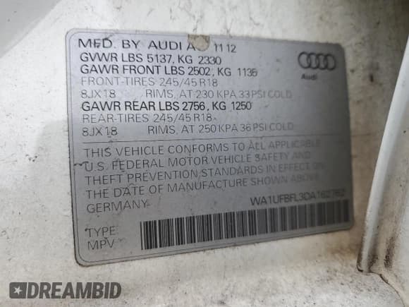 ✅ 2013 Audi allroad A4 Premium Plus • VIN: WA1UFBFL3DA162762 • Лот: 86899954. Опубликован ранее на Copart с пробегом 62 677 миль. Бесплатный доступ к архиву аукционных продаж из США и подробный отчёт об истории автомобиля на DreamBid. Изображение 12.