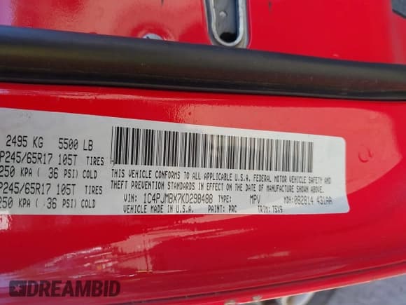 ✅ 2019 Jeep Cherokee Trailhawk • VIN: 1C4PJMBX7KD298488 • Lot: 40697687. Listed on IAAI with 127,060 mi. Free auction sales archive from the USA and detailed vehicle history report at DreamBid. Image 9.