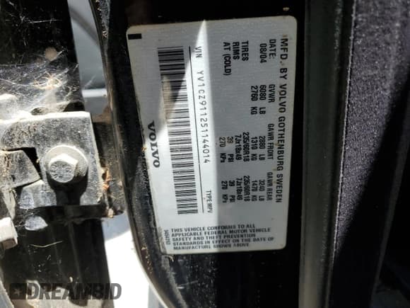 ✅ 2005 Volvo XC90 • VIN: YV1CZ911251144014 • Лот: 63830365. Опубликован ранее на Copart с пробегом 172 659 миль. Бесплатный доступ к архиву аукционных продаж из США и подробный отчёт об истории автомобиля на DreamBid. Изображение 13.