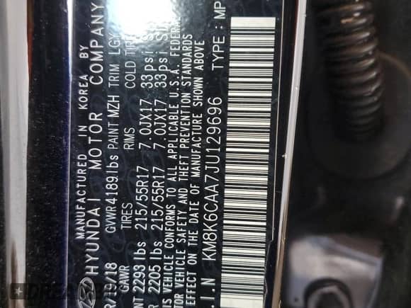 ✅ 2018 Hyundai Kona SEL • VIN: KM8K6CAA7JU129696 • Lot: 84957335. Listed on Copart with 65,611 mi miles. Access the free auction sales archive from the USA and view a detailed vehicle history report at DreamBid. Image 12.