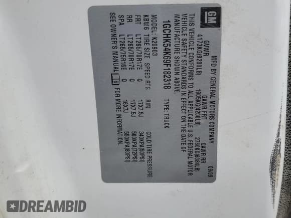 ✅ 2009 Chevrolet Silverado 2500HD LT • VIN: 1GCHK54K69F182318 • Лот: 69091705. Опубликован ранее на Copart с пробегом 252 345 миль. Бесплатный доступ к архиву аукционных продаж из США и подробный отчёт об истории автомобиля на DreamBid. Изображение 12.