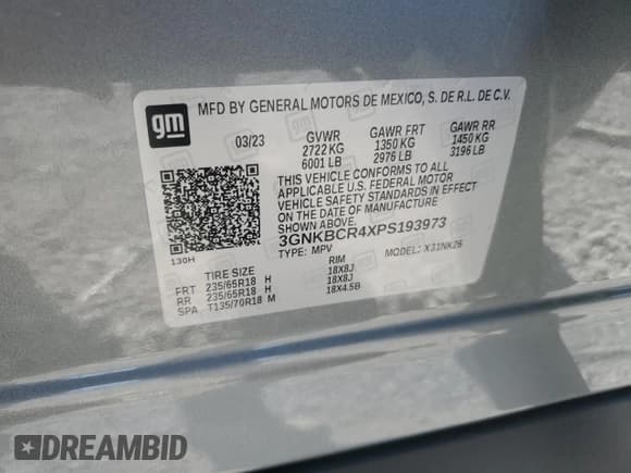 ✅ 2023 Chevrolet Blazer LT • VIN: 3GNKBCR4XPS193973 • Lot: 86163155. Listed on Copart with 14,412 mi. Free auction sales archive from the USA and detailed vehicle history report at DreamBid. Image 13.